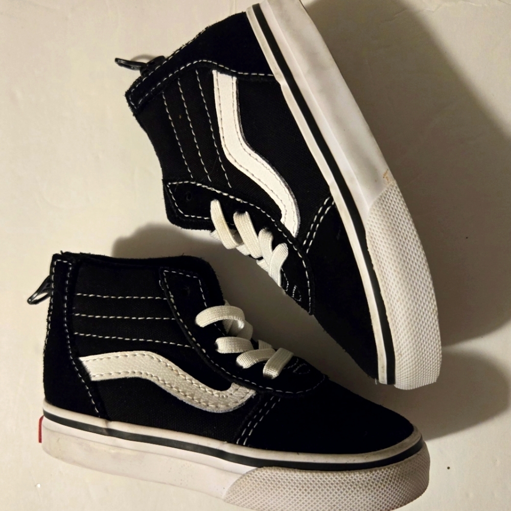 Vans Kids Black and White Sneakers